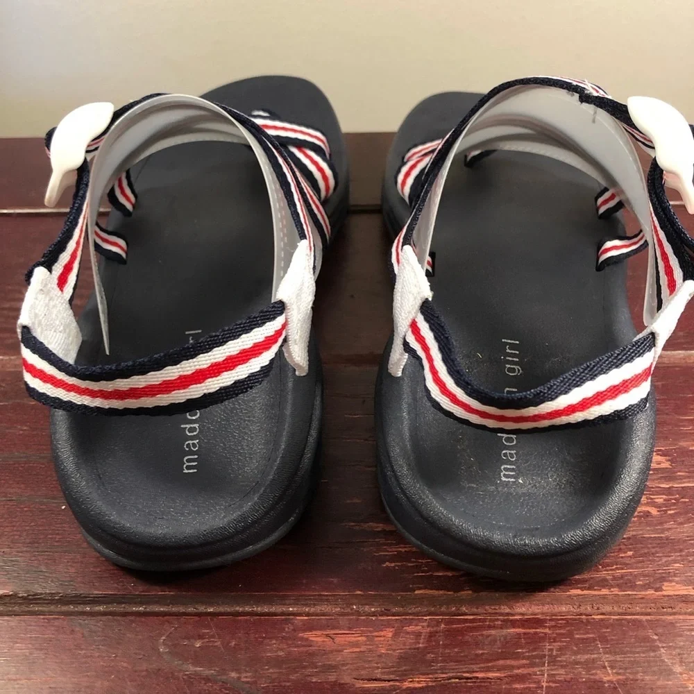 Madden Girl Women's Strappy Casual Sandals Red/White/Blue Size 9 NWT